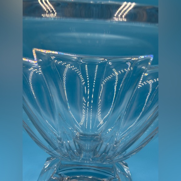 Very Large Bohemia Pedestal Crystal Bowl. Lead Crystal Dish. Candy Dish. - Picture 8 of 9